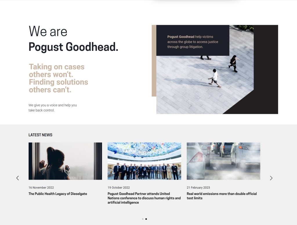 Pogust Goodhead - Original Homepage On Scroll
